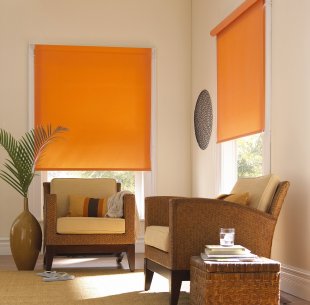 Ролло на окно, полиэстер, 170 см, оранжевый - фото 1