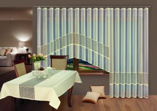 Комплект штор для балконной двери, кружево, белый, 250 см - фото 1