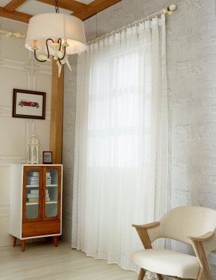 Тюль на окно гостиной, полиэстер, 230 см, белый - фото 1