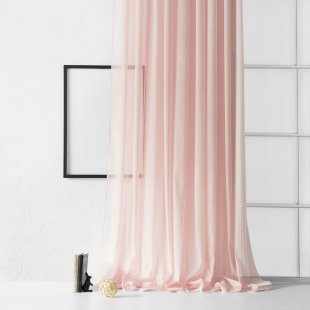 Тюль сетка для окна гостиной, сетка, 270 см, розовый - фото 1